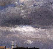 johann christian Claussen Dahl Cloud Study, Thunder Clouds over the Palace Tower at Dresden
